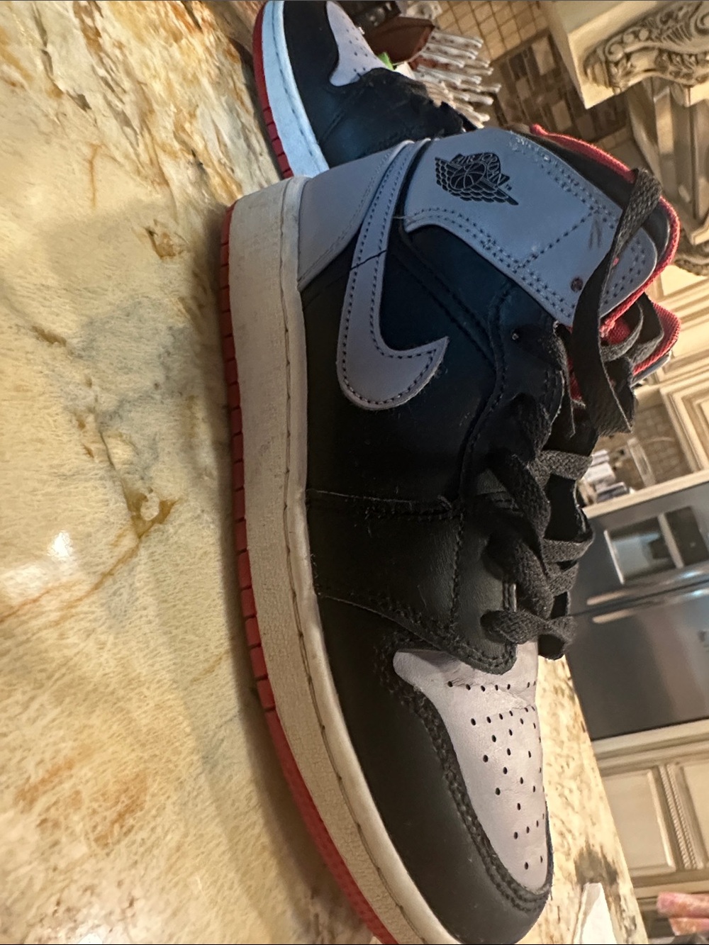 Nike Kids Black/Grey/Red Air Jordan 1 Styled Sneakers